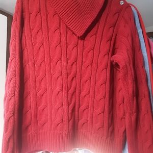 Heavy cotton red sweater by Ralph Lauren sz 2x vgc
